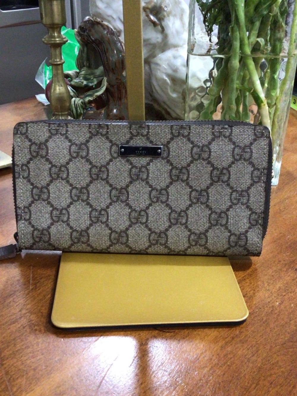 Gucci GG Canvas Zip Around Continental Wallet Monogram